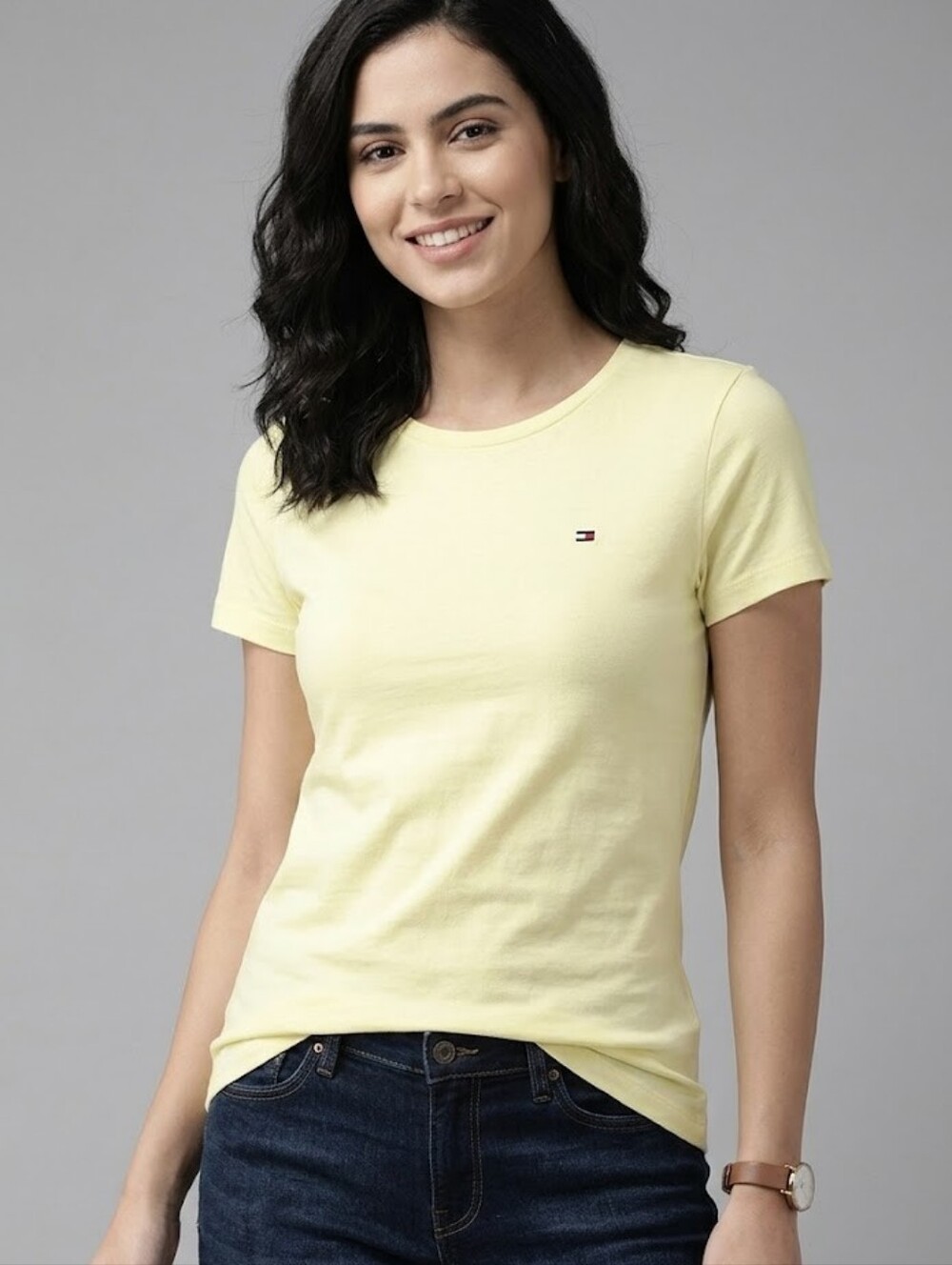 Tommy Hilfiger Light Yellow Short Sleeve Logo Tee MAKE OFFER.
